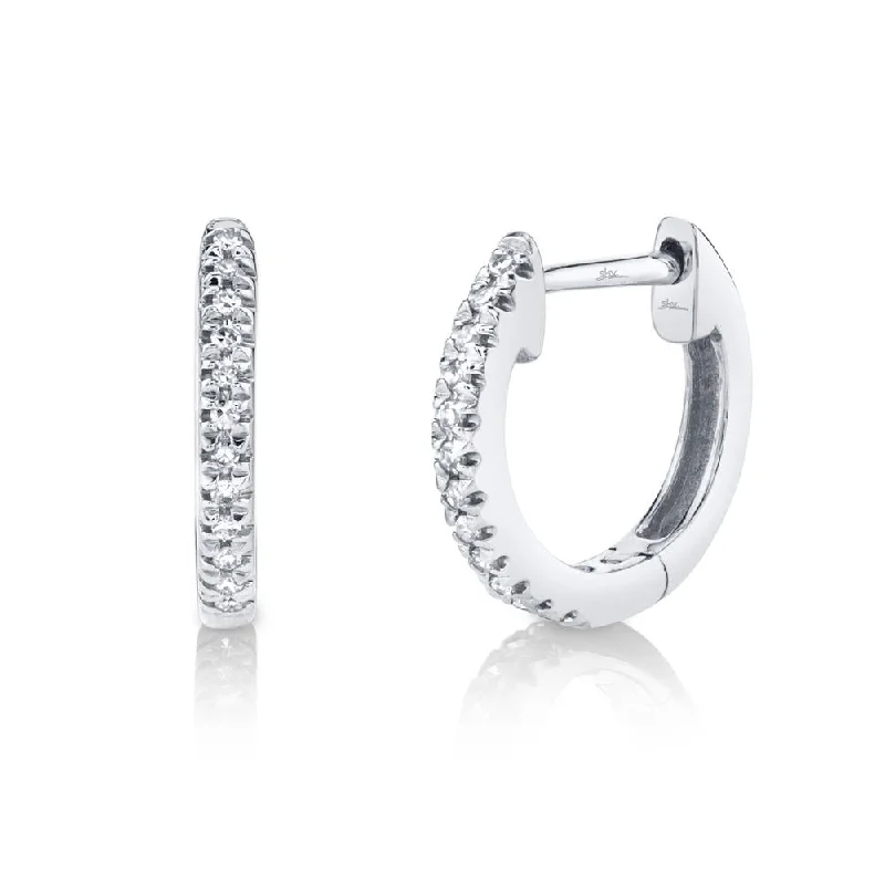 0.07 CT. CLASSIC DIAMOND HUGGIE EARRINGS - SMALL