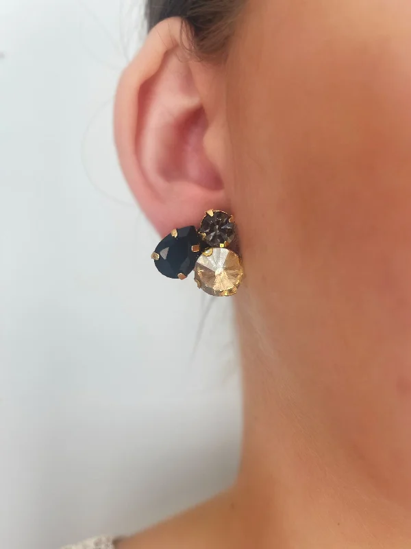 Black & Nude Nadine Stud Earrings