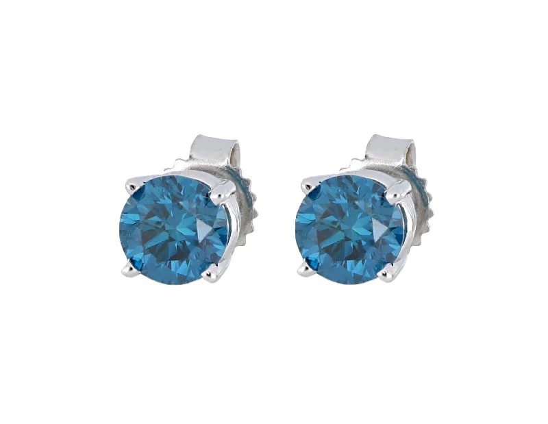 Blue Diamond Ladies Earrings (Blue Diamond 0.75 cts.)