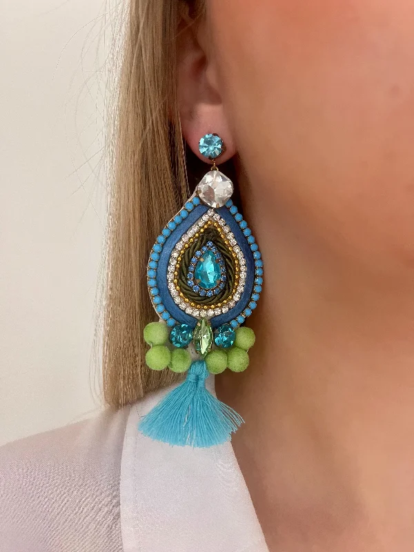 Blue & Green Valentina Earrings