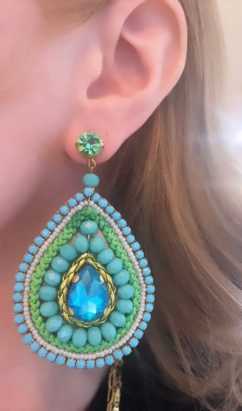 Turquoise & Green Anna Earrings