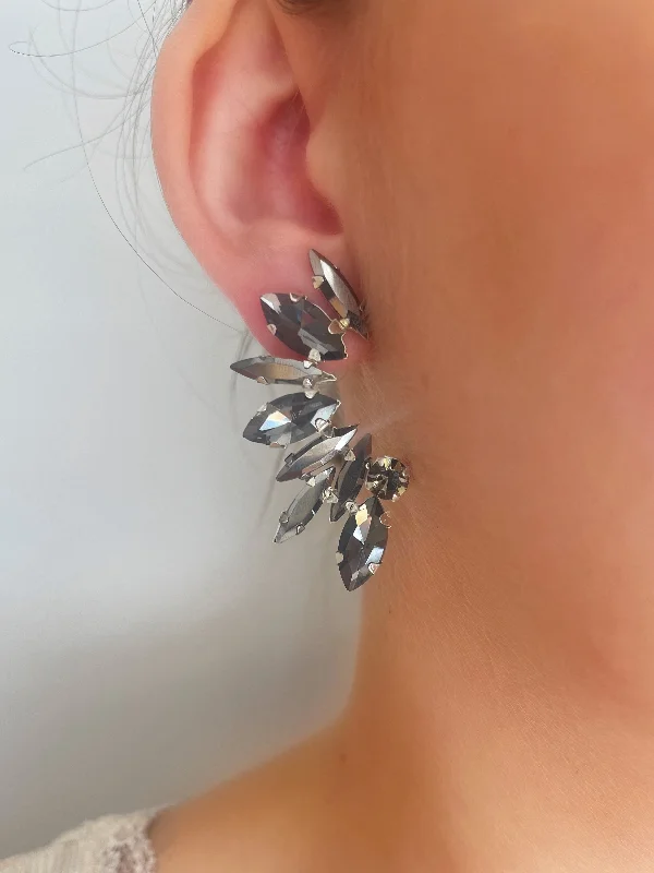 Charcoal Polar Moon Earrings