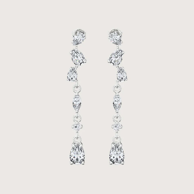 Curved Pear Diamond Kaleidoscope Earrings