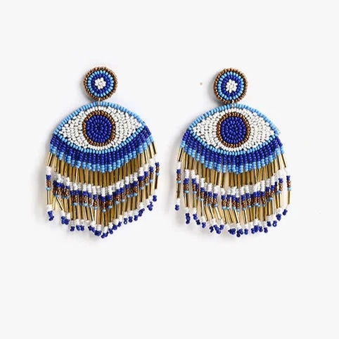 Grecian Nights Evil Eye Earrings