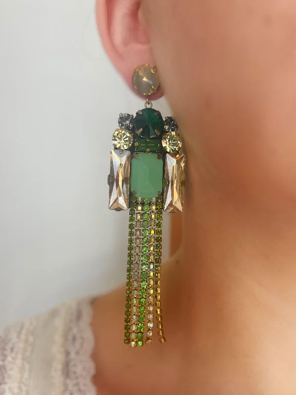 Green & Nude Emilia Earrings