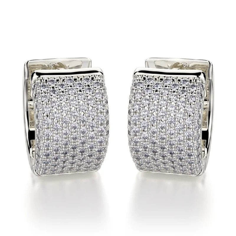 Huggie Diamond Hoop Earrings MOB107WG