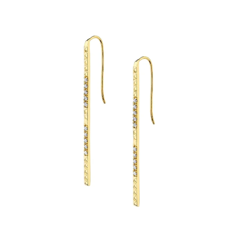 Pavé Foundation Bar Earrings ER370YG