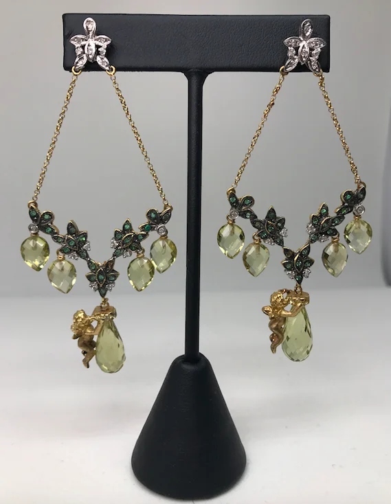 Peridot Angel Earrings