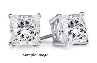 PRINCESS DIAMONDS 2.00CTW STUD EARRINGS