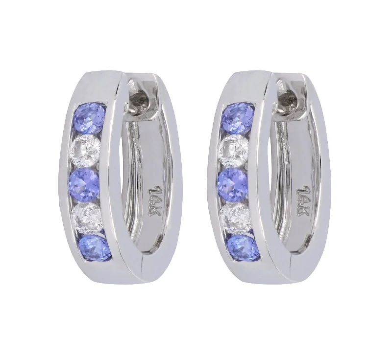 Tanzanite Ladies Earrings (Tanzanite 0.41 cts. White Diamond 0.23 cts.)