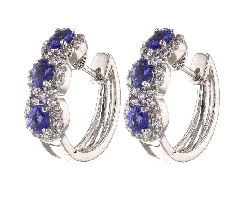 Tanzanite Ladies Earrings (Tanzanite 1.06 cts. White Diamond 0.67 cts.)