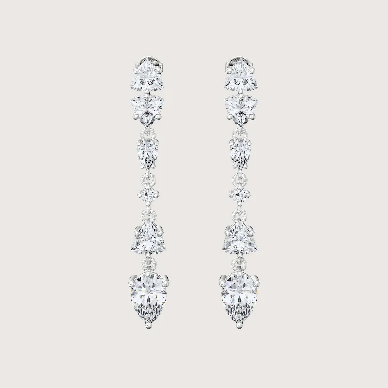 Variegated Kaleidoscope Drop Diamond Earrings