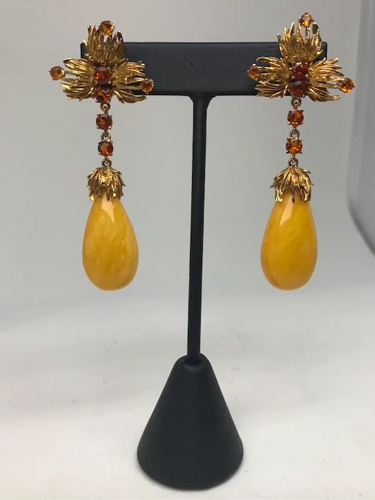 Vintage Citrine Dangle Earrings