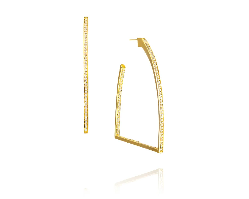 Stirrup Hoop Earrings | Gold