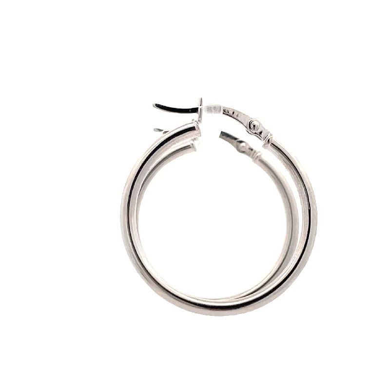 14 Karat White Gold Hoops