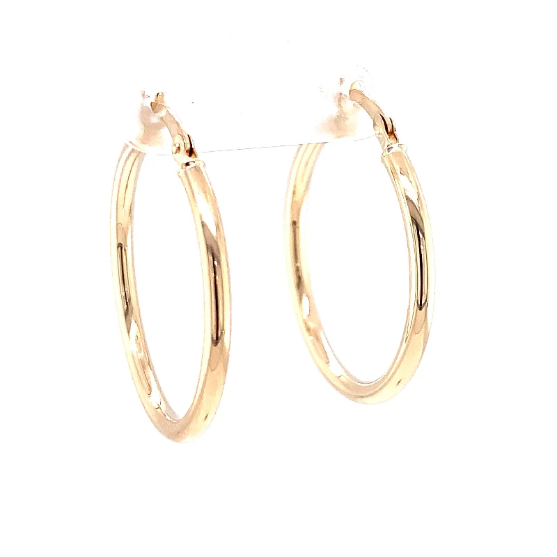 14 Karat Yellow Gold Hoops