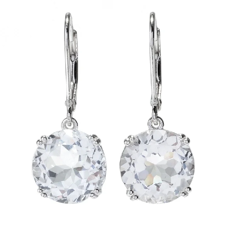 925 Sterling Silver White Topaz Dangle Earrings