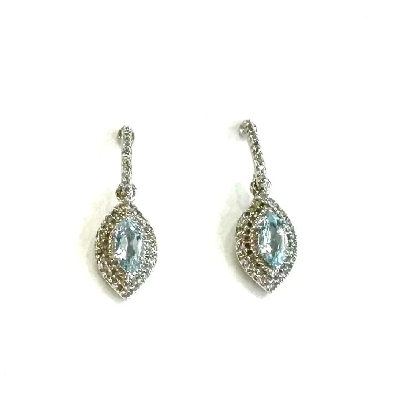 Aquamarine & Diamond Earrings