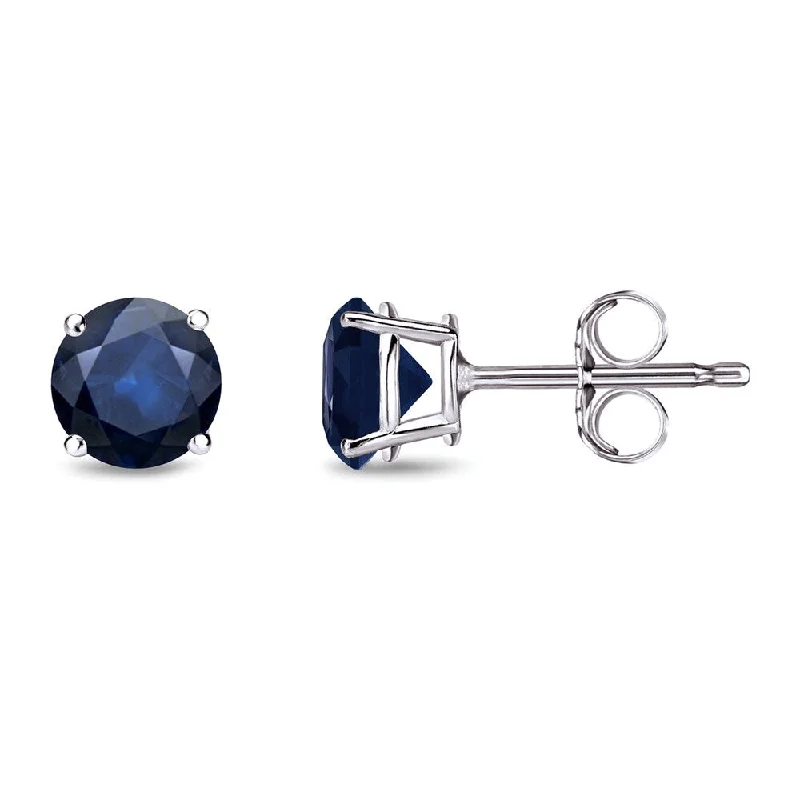 Auriya 14k Gold 1/2CTW Round Sapphire Stud Earrings