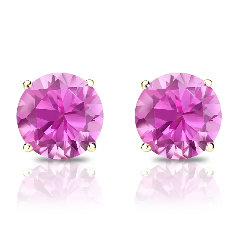 Auriya 14k Gold 2/5ctw Pink Sapphire Gemstone Stud Earrings