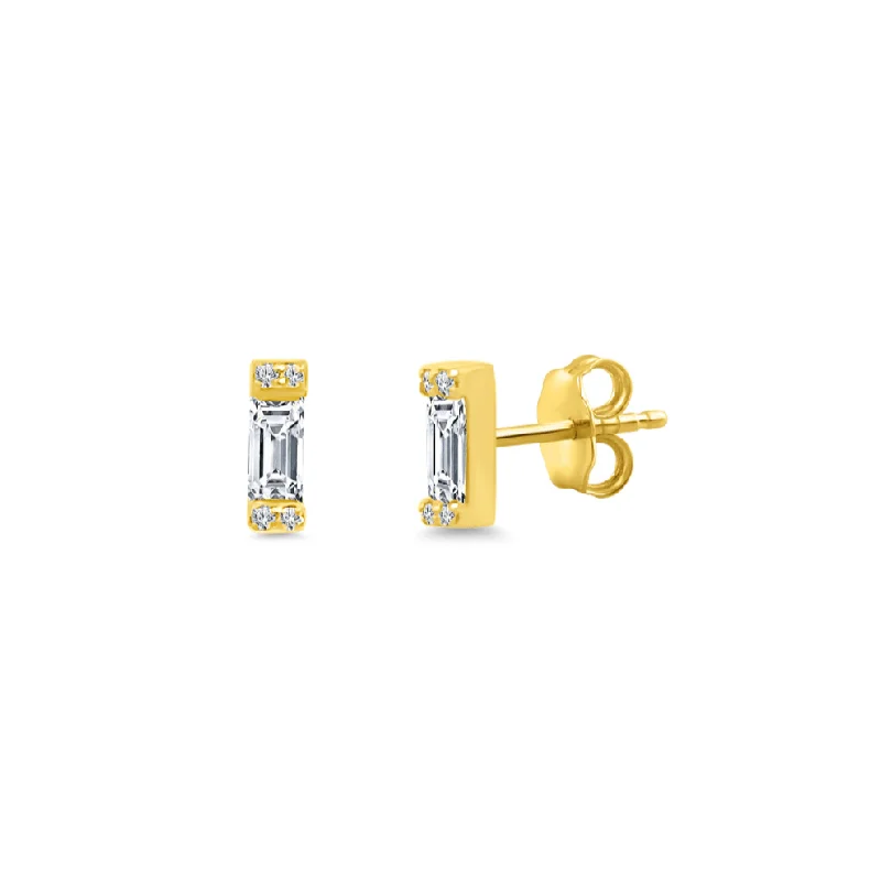 Baguette Diamond Studs