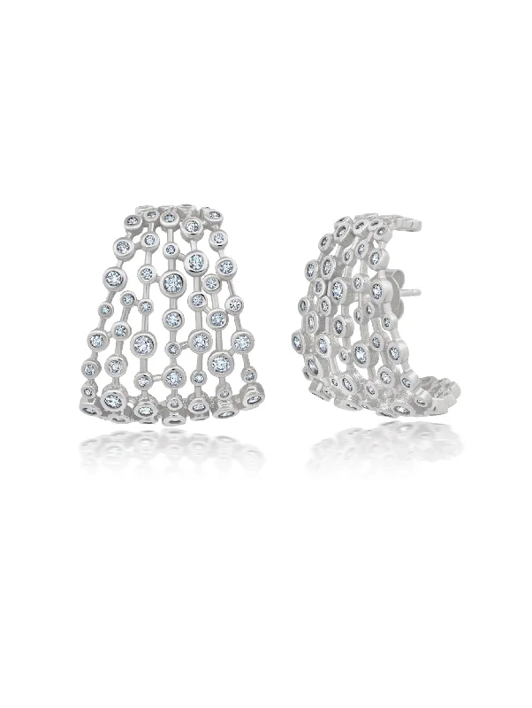 Bezel Shimmer Medium Huggie Earrings Sale