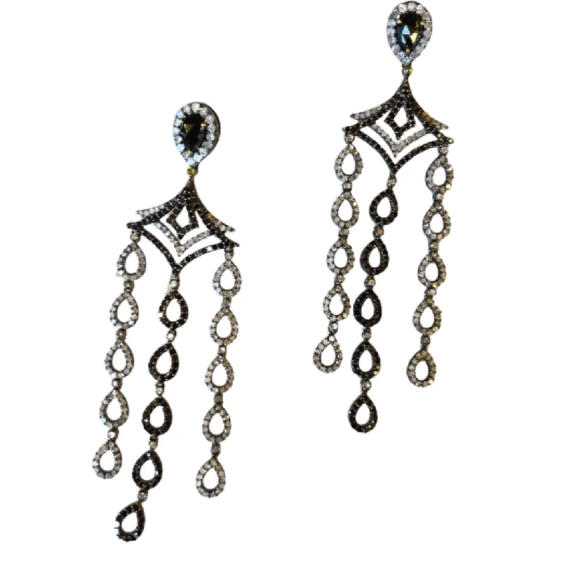 Black Spinal Diamond Earrings