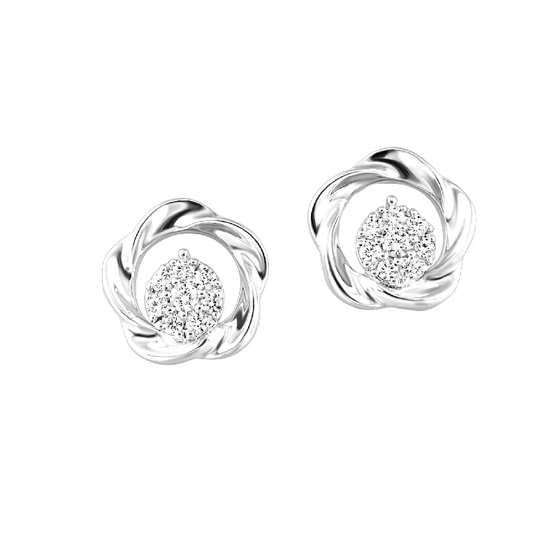 Circle Twist Diamond Earrings