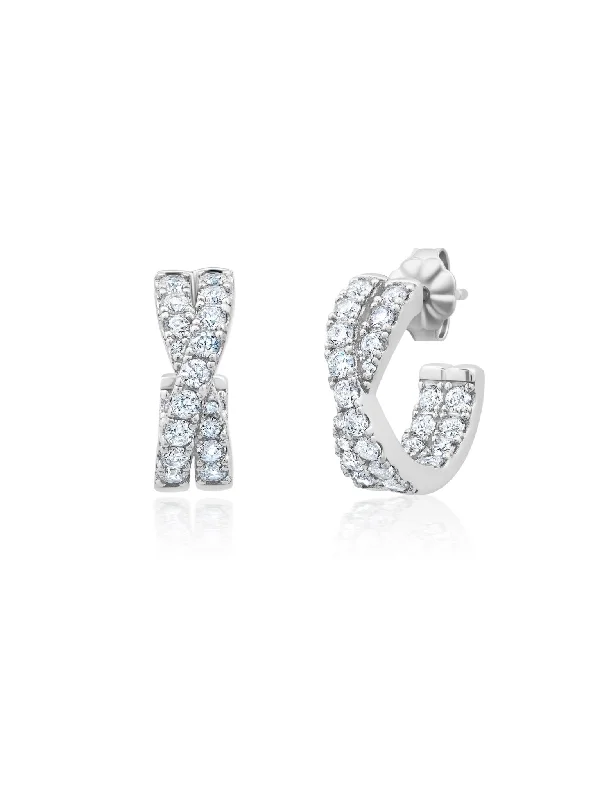 Grace Hoop Earrings in Platinum