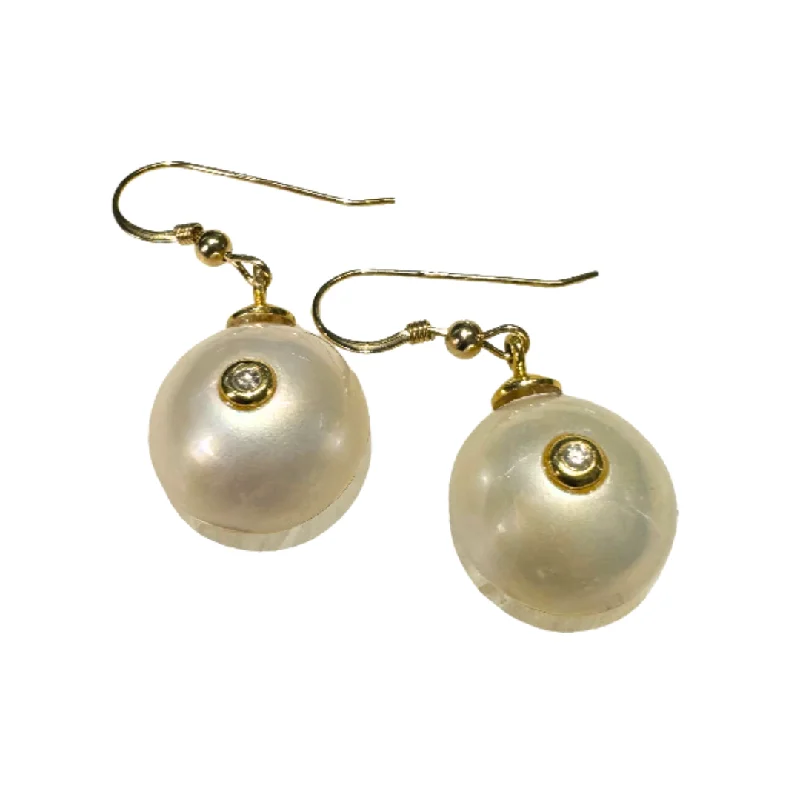 Diamond Pearl Earrings