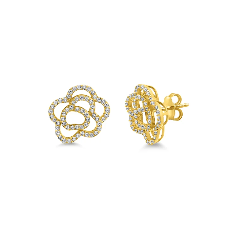 Diamond Rose Studs