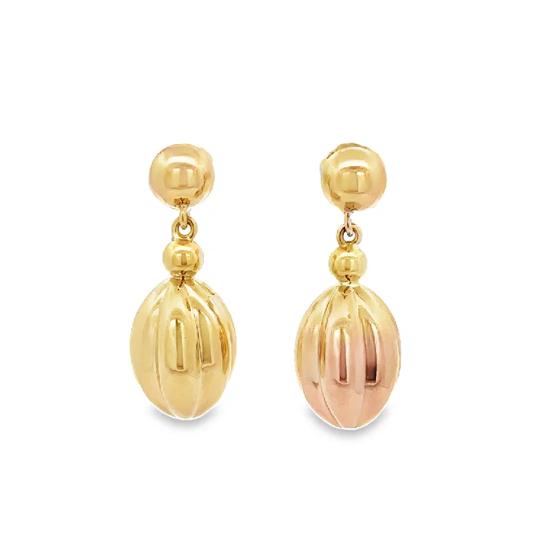 Fashion Dangle Earrings in Yellow Gold