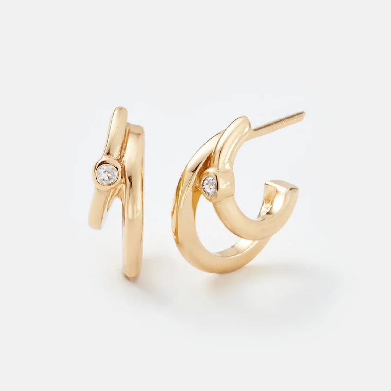 (Pre-Order today, ships 12/10) Gold Dynamic Double Hoop Earring