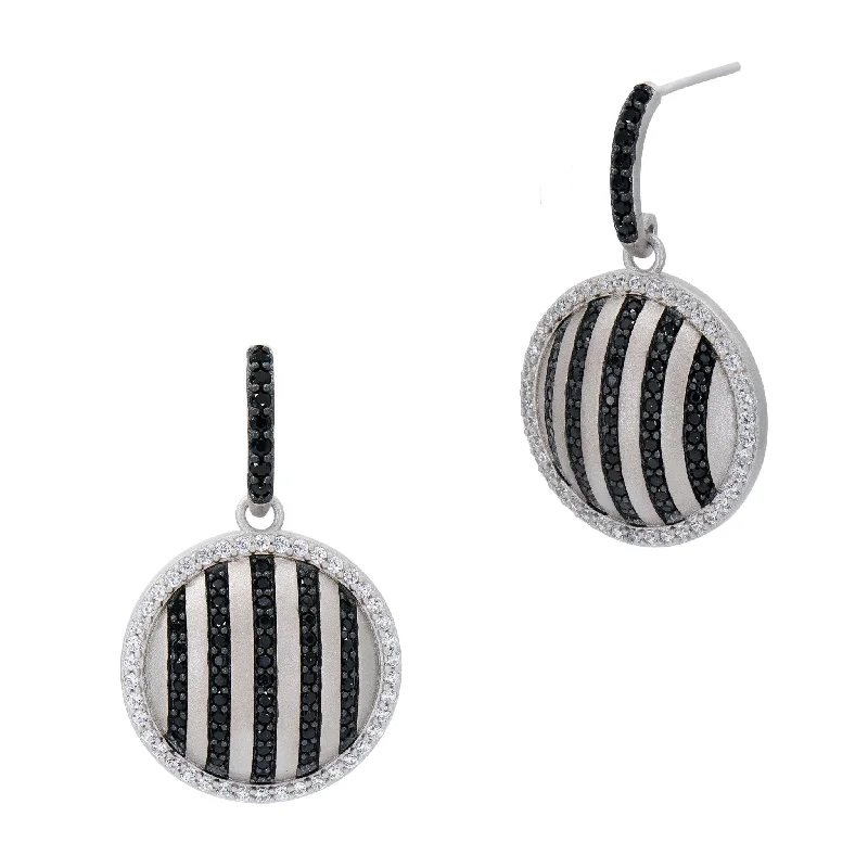 Industrial Finish Pavé Grit Disc Earrings