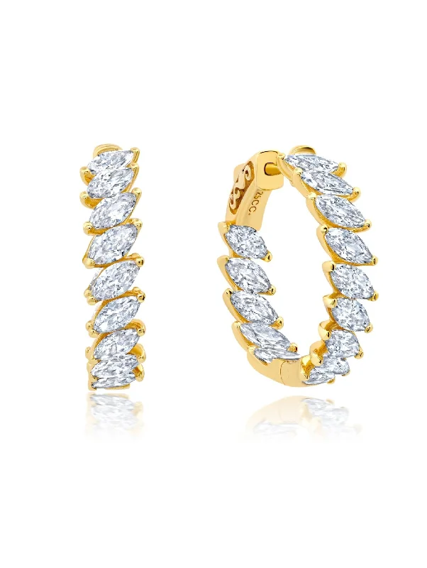 Marquise Hoop Earring in Gold