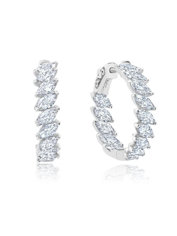 Marquise Hoop Earring in Platinum