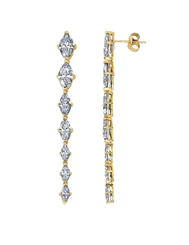 Marquise Linear Earrings in Gold Sale