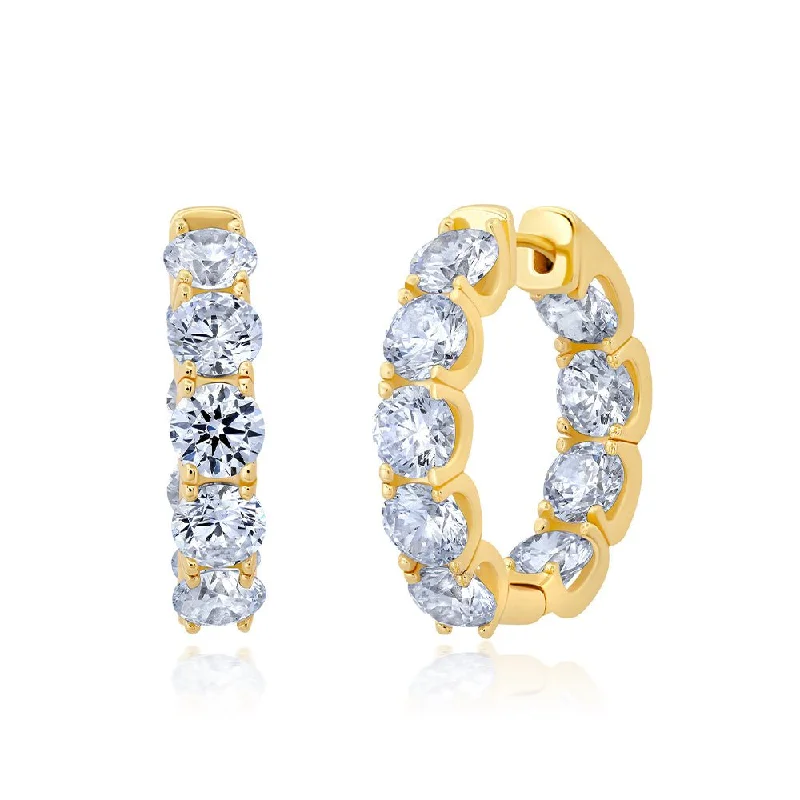 Medium Brilliant Round Hoop Earrings