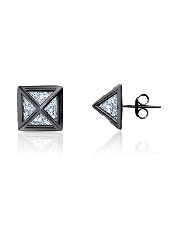 Mens Triangle Cut Earrings