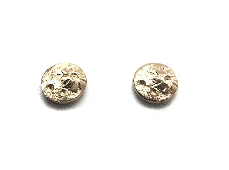 Tiny Gold Full Moon Studs