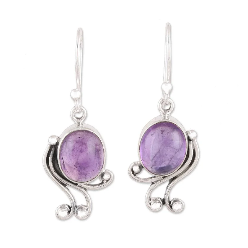 NOVICA Pleasing Violet, Amethyst dangle earrings - 1.5L*0.6W