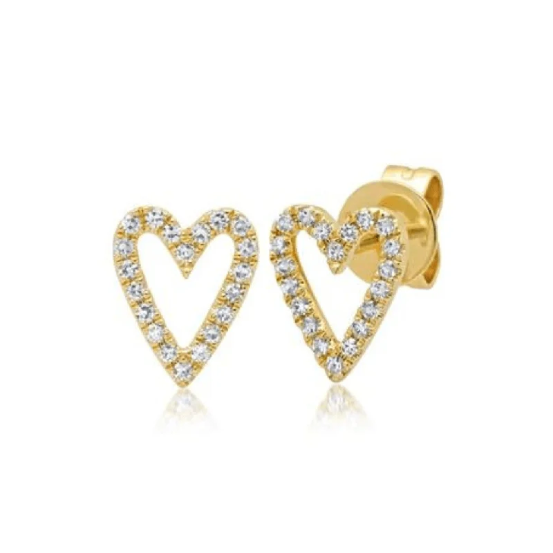 Diamond Open Heart Studs