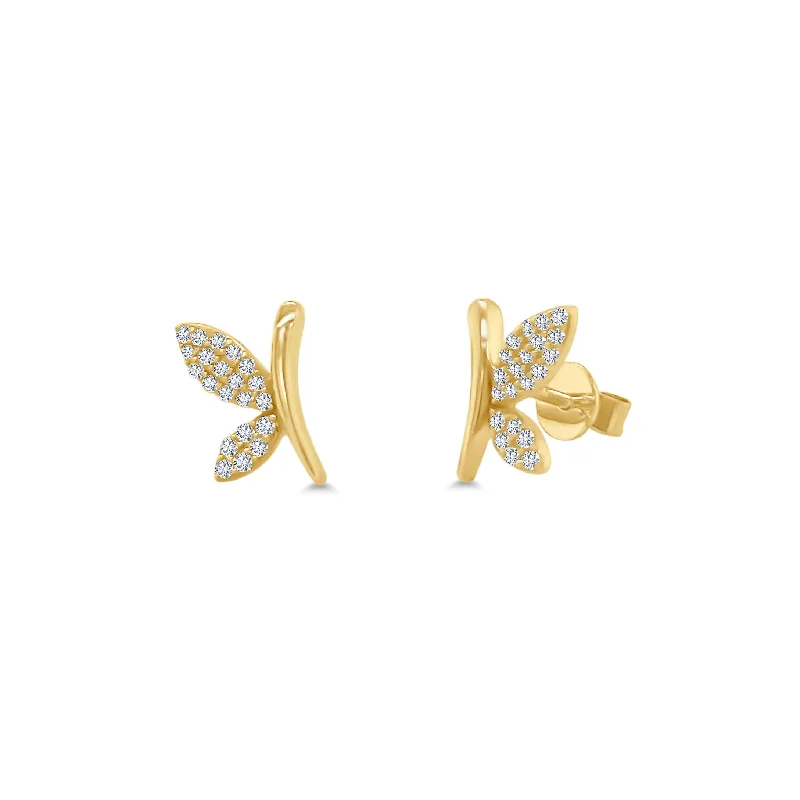 Pave Butterfly Studs