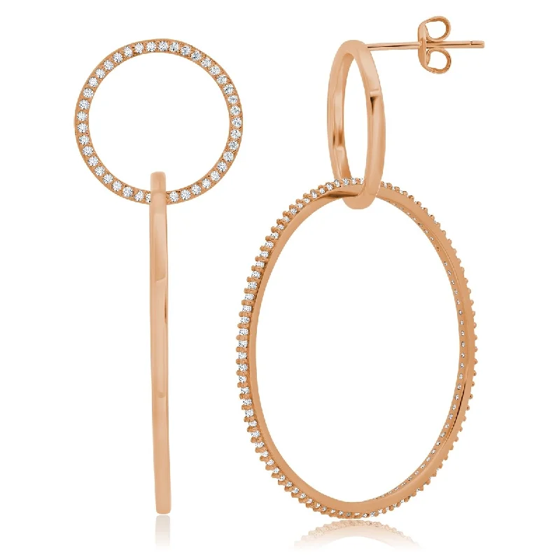 Pave set Intertwined Hoop Earrings Earring In 18kt Rose Gold Sale