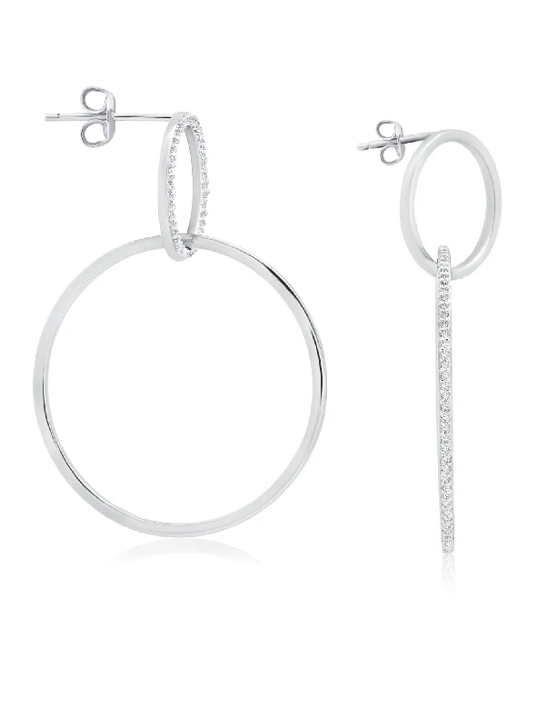 Pave set Intertwined Hoop Earrings  In Pure Platinum Sale