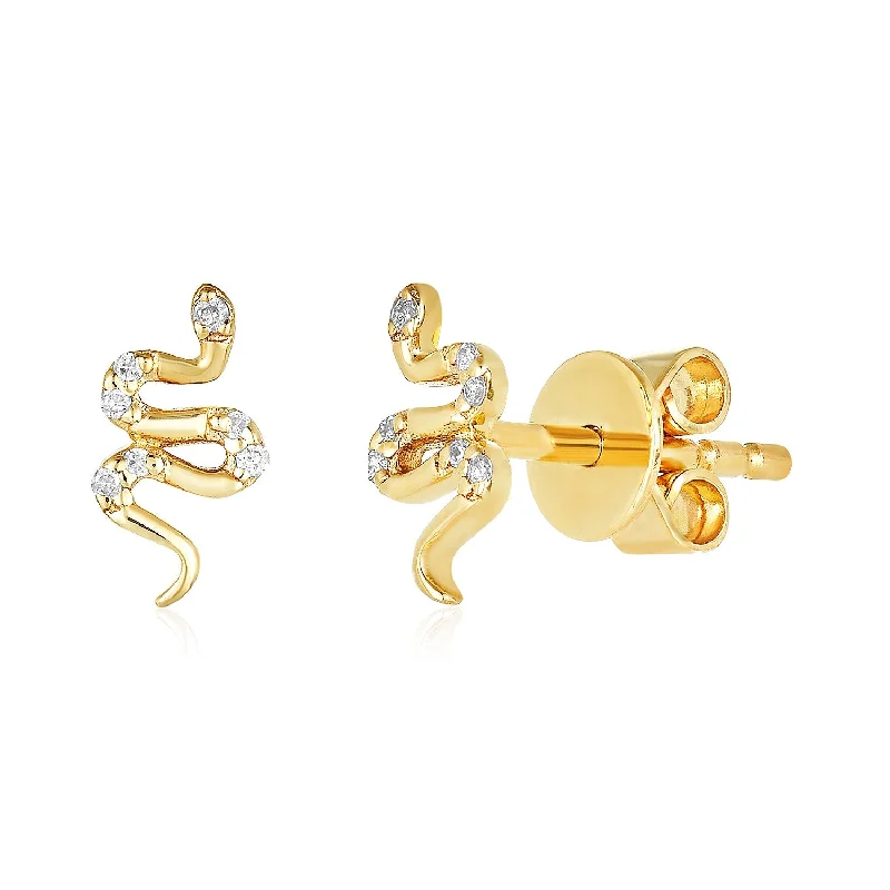 Gold & Pave Snake Stud