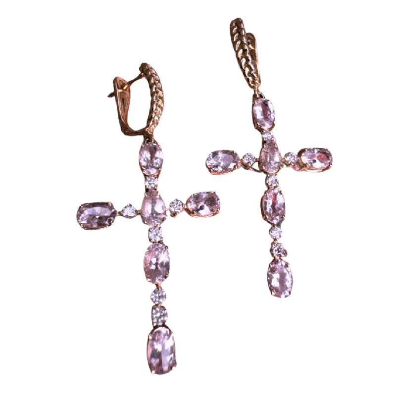 Pink Morganite Dia. earrings