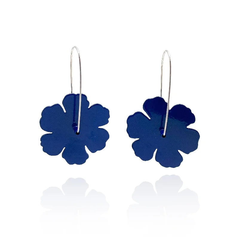 Primrose Flower Patch Earrings - Blue