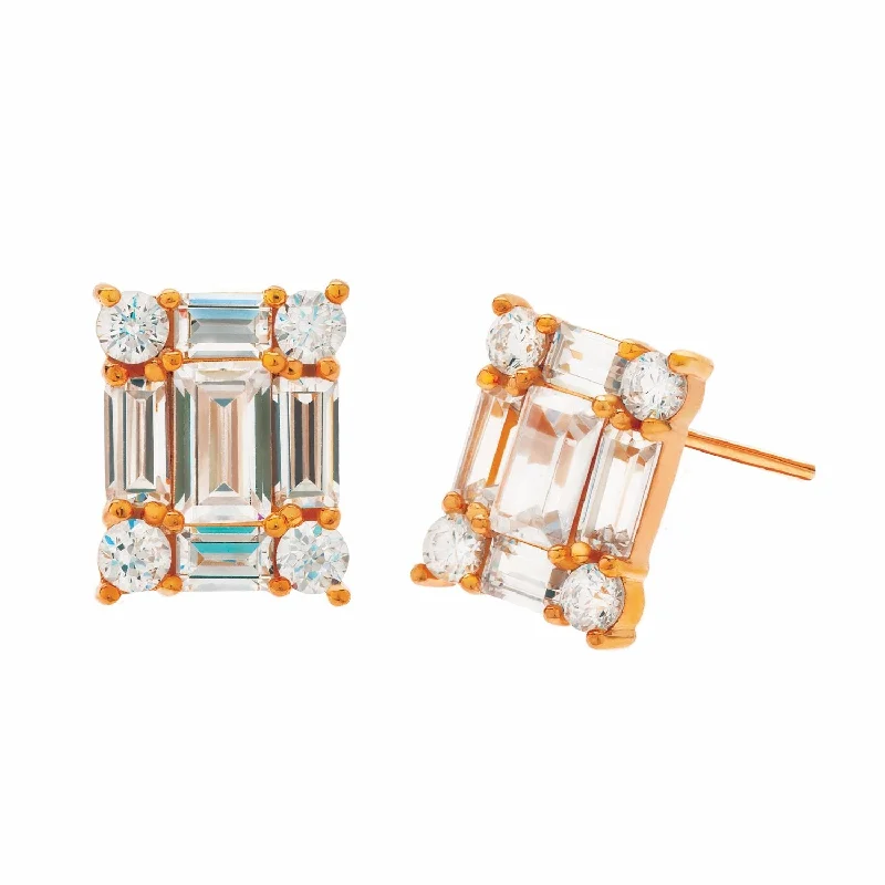 Rectangle Earring Finished in 18kt Rose Gold Sale