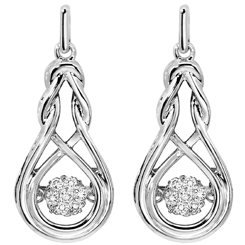 Rhythm of Love Sterling Silver Diamond Dangle Earrings